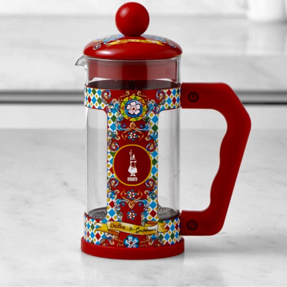 Bialetti:Dolce & Gabbana Red Patterned French Press Coffee Maker new in box - Picture 6 of 10